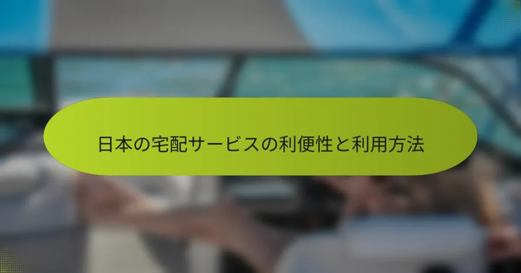 日本の宅配サービスの利便性と利用方法