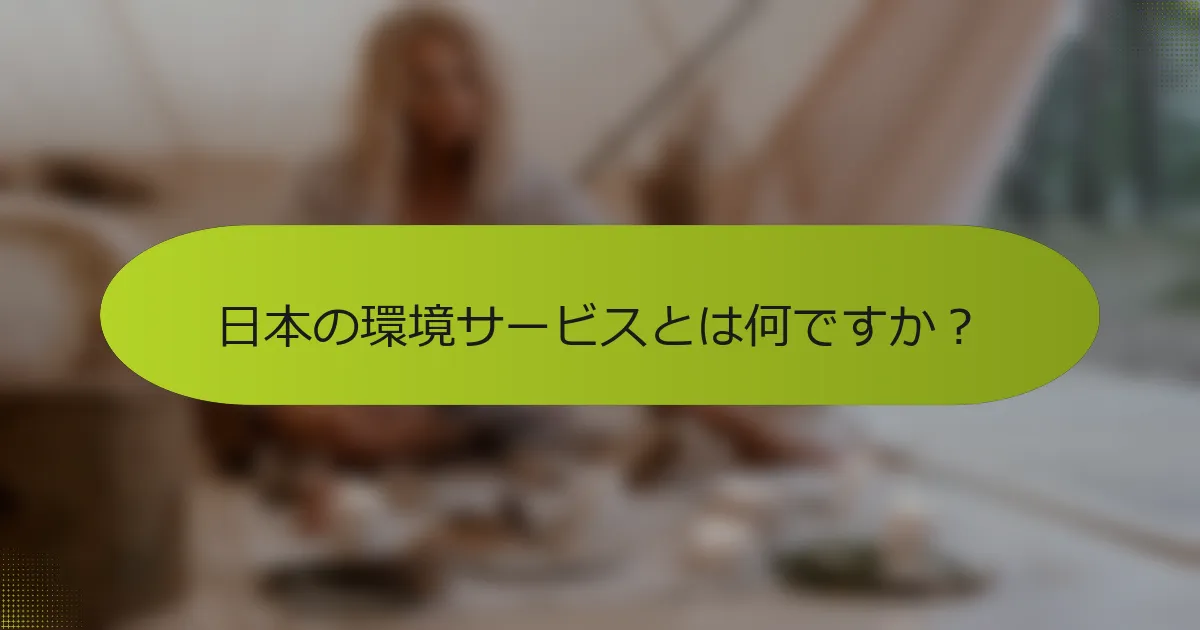 日本の環境サービスとは何ですか？