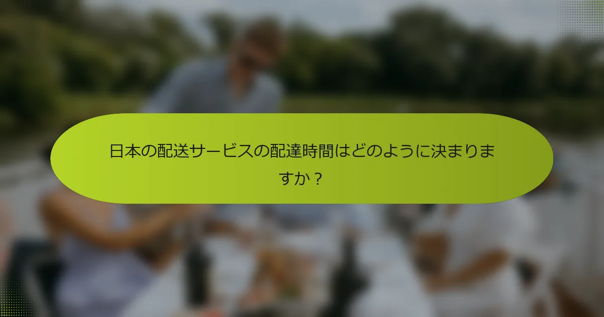 日本の配送サービスの配達時間はどのように決まりますか？