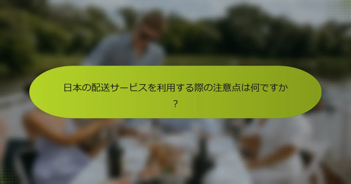 日本の配送サービスを利用する際の注意点は何ですか？