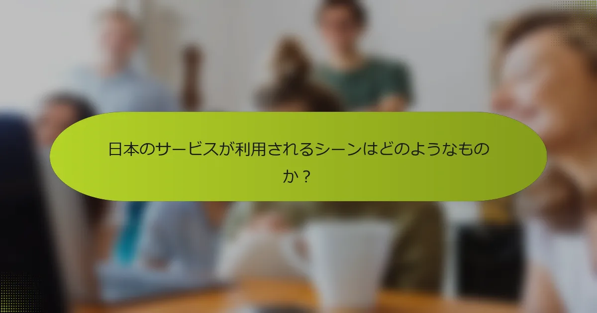 日本のサービスが利用されるシーンはどのようなものか？