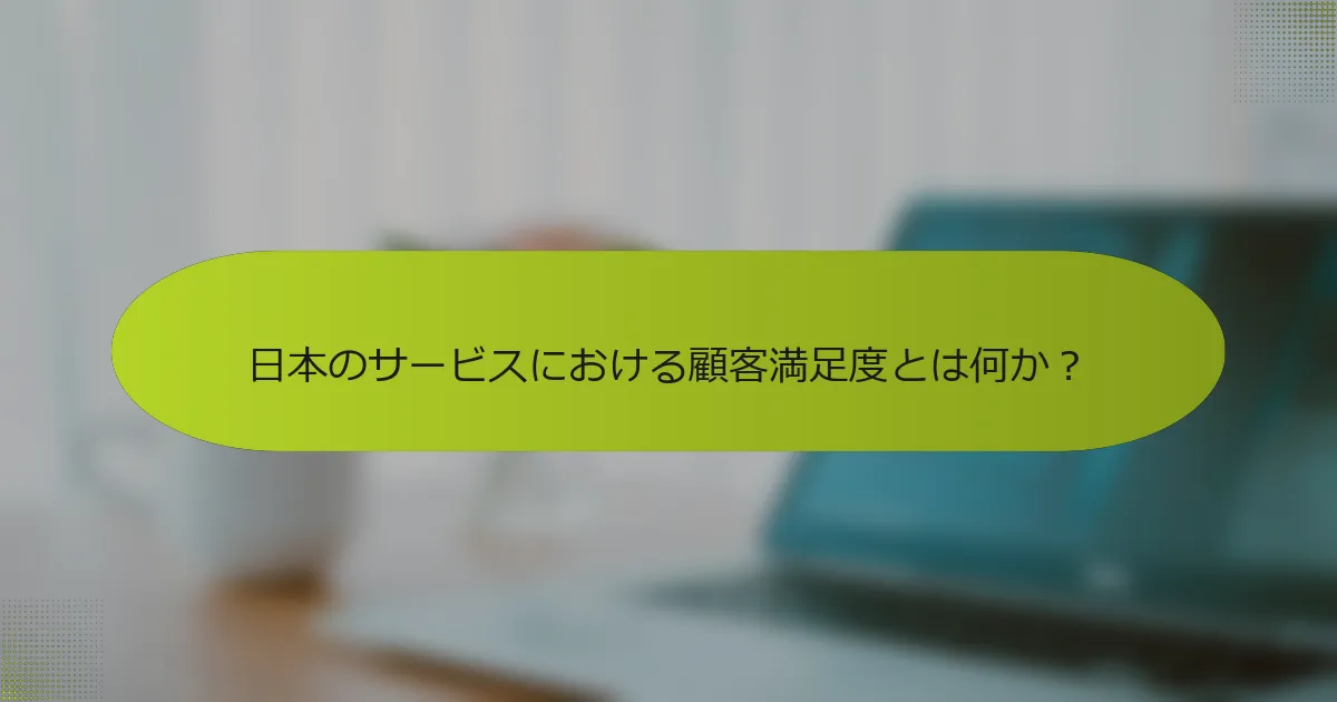 日本のサービスにおける顧客満足度とは何か？