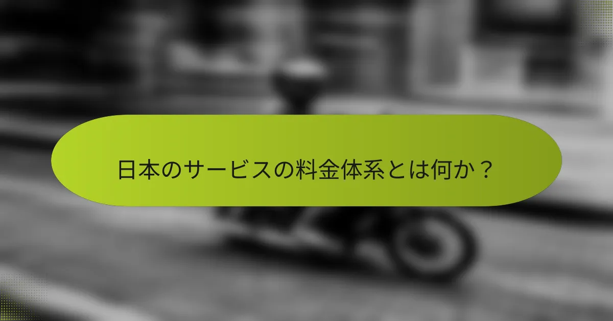 日本のサービスの料金体系とは何か？