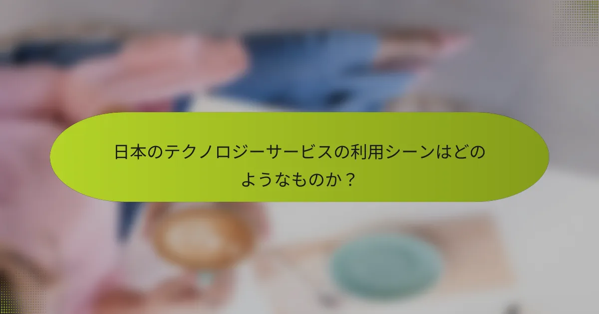 日本のテクノロジーサービスの利用シーンはどのようなものか？